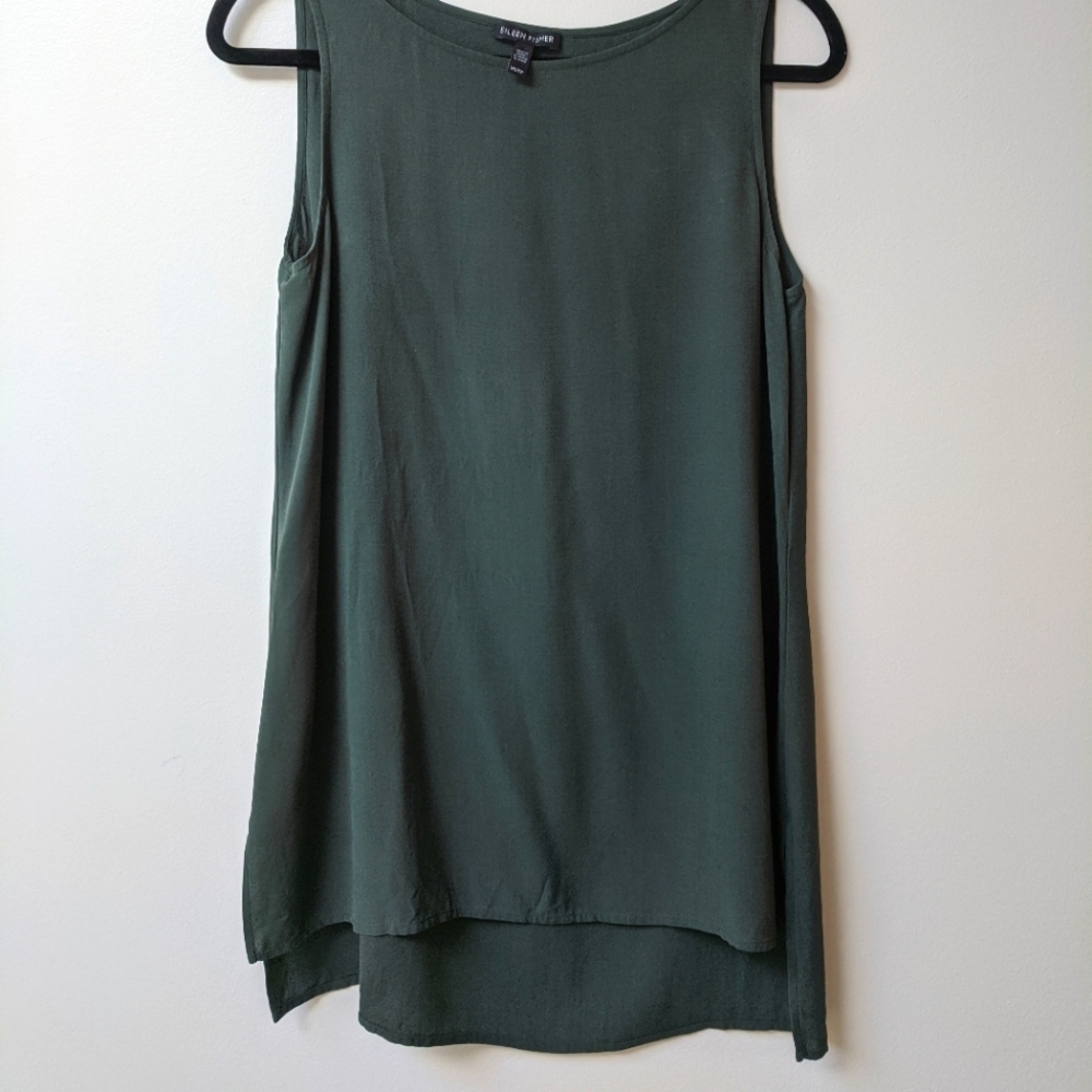 Eileen Fisher Silk Top Shell tank top Dark Green